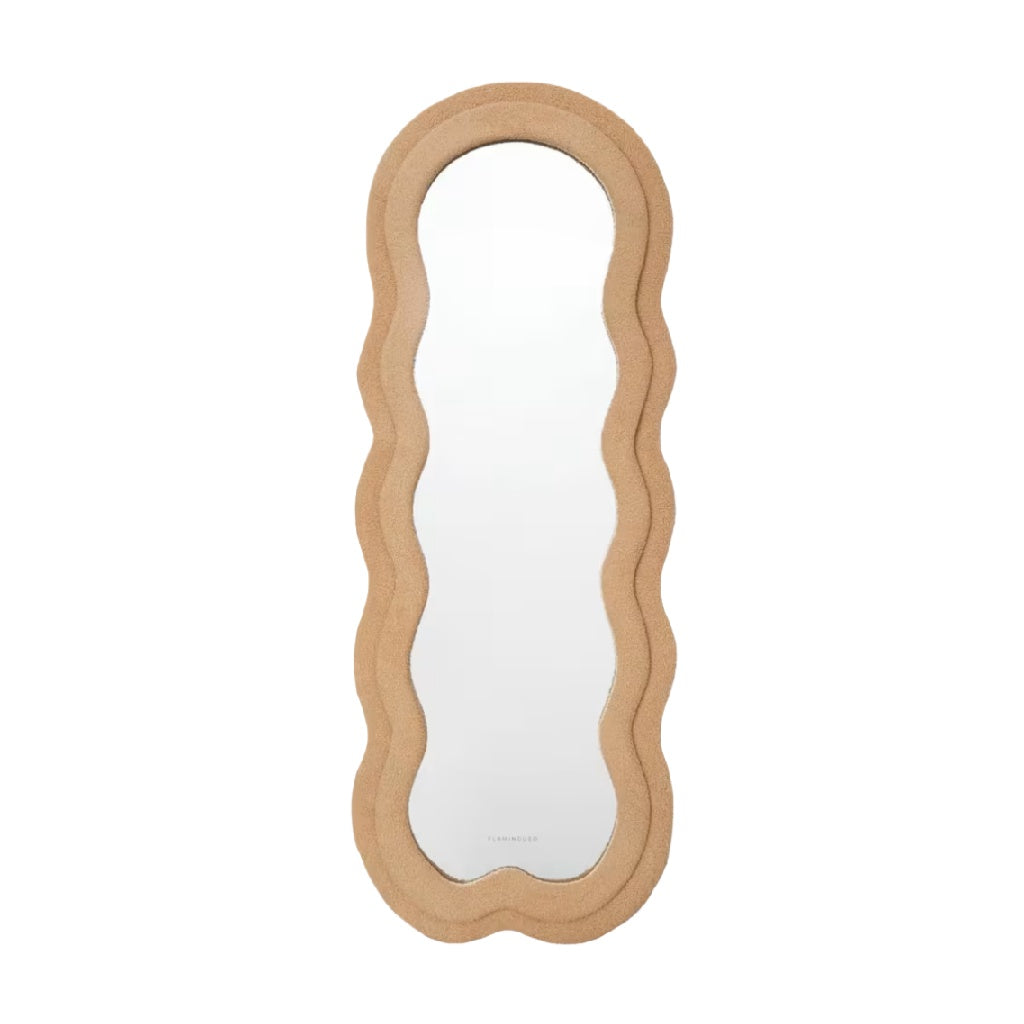 Miroir à cadre ondulé (beige)