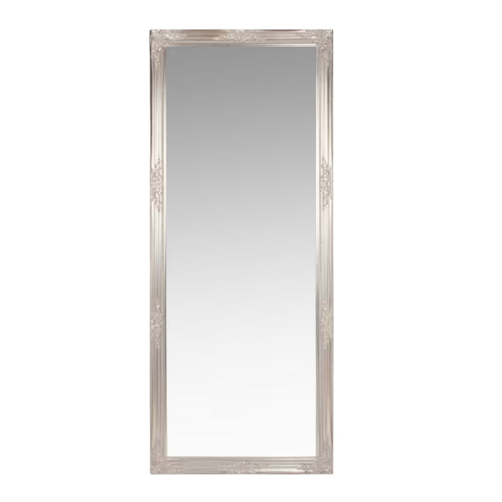 Miroir avec cadre sculpté argenté